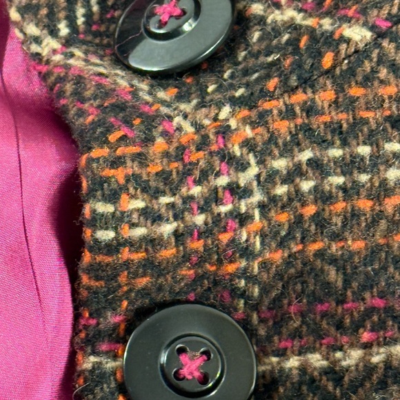 CAbi Wool Blend Tweed Plaid Lined Sleeveless Coat Vest Size Size Style #691 - Picture 11 of 11